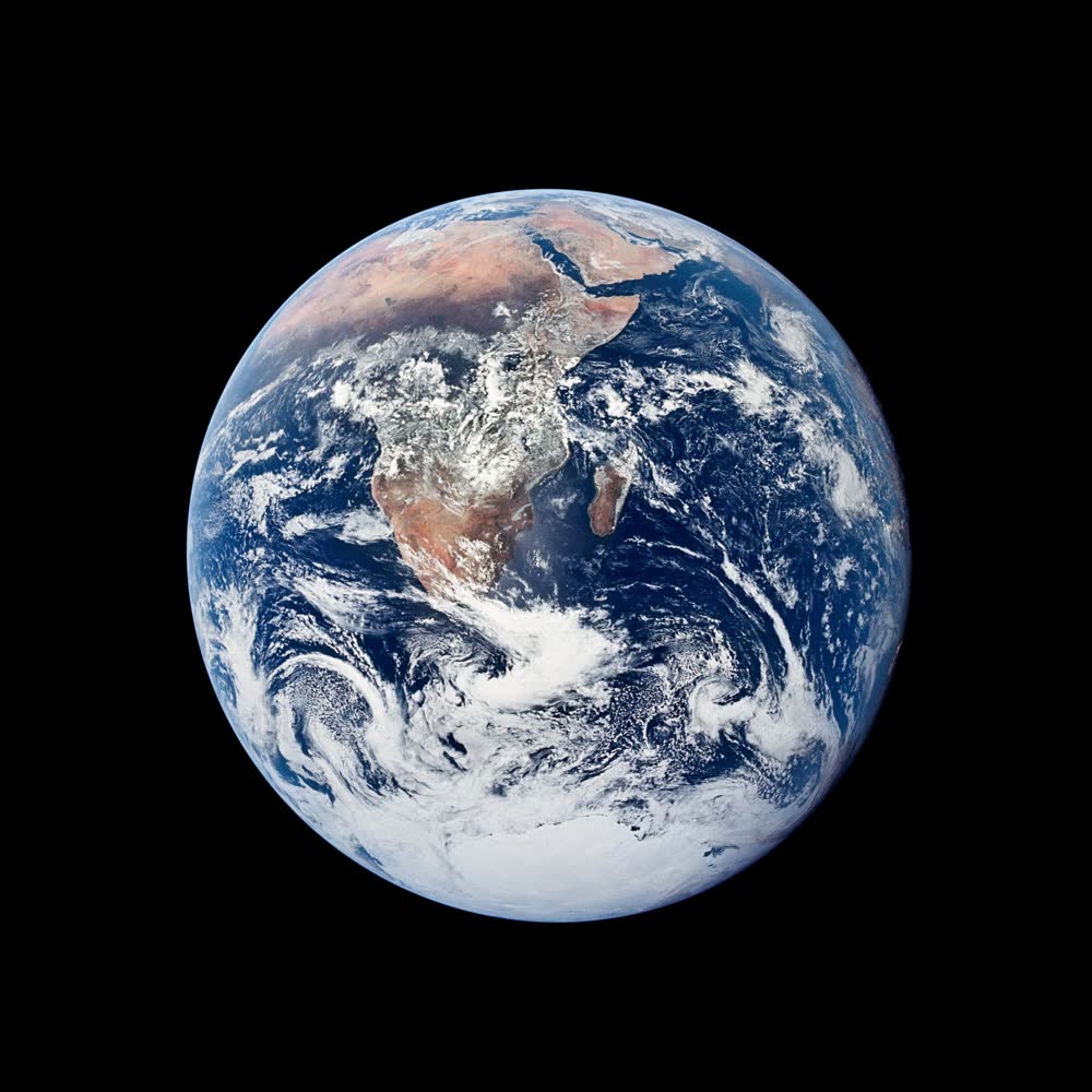 The whole Earth seen by the Apollo 17 crew on their way to the Moon